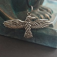 Rabe Silber 925 Anhänger Odin