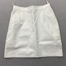 Vintage Damen Rock Leder Gr. S 36 Weiß