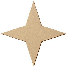 Holz Stern 4 armig - Deko