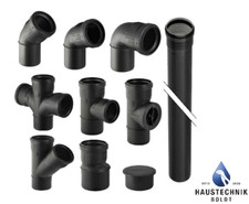 Geberit Silent-PP Rohr, Muffe, Bogen, Abzweig, Red., uvm. ,32,40,50,75,90,110 mm