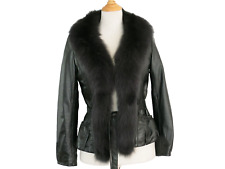 Luxus Designer Leder Jacke mit Fuchskragen Gr.36 schwarz NEU