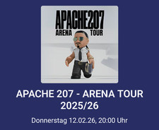 2 Apache Konzertkarten für Hamburg - STEHPLÄTZE - 12.02.26