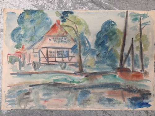 Aquarell rolf diener haus - aquarell, im