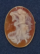 Brosche Muschel Kamee