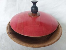 Holzschale handgefertigt mit Deckel - Schönes Weihnachtsgeschenk