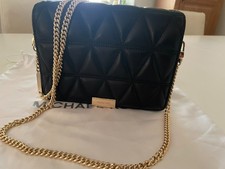 Orig. MICHAEL KORS Tasche ECHT LEDER Clutch Chain Steppung gesteppt Schwarz NEU