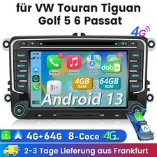 4G+64G CD DVD Android13 Für VW Touran Tiguan Golf 5 6 Passat SkodaYeti Autoradio