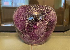 Mosaikglas-Vase, violett-schimmernd Mosaik Teelicht LED-Lampe