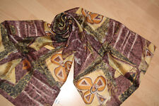 Großer Seidenschal Tuch Halstuch Brauntöne 100% Seide ca. 44 x 176 cm Neu! 