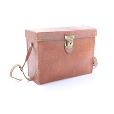 Vintage Leder Foto Koffer ca. 28x21x11 cm Tasche + Sehr Gut (280564)