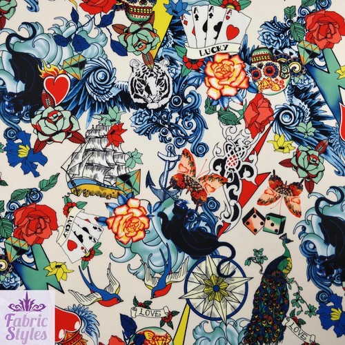 Tattoo print scuba stoff - tattoo,
