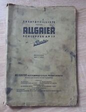 Allgaier Schlepper AP 17 Ersatzteilliste