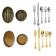 Metal Kitchen Flatware Set Miniature Mini for 1:6 Blythe Doll Decor Scene