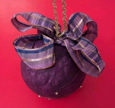 12cm Kugel Handarbeit Weihnachten Deko Christbaum Gold Baumschmuck Lila Violet