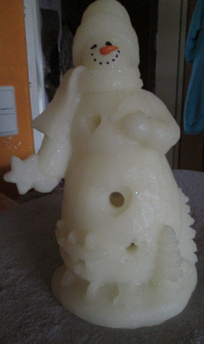 Led schneemann wachs mit - schneemann,