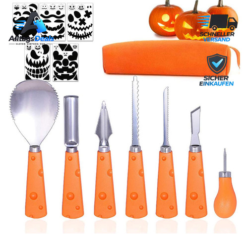 Kürbis schnitzset halloween - kürbis,