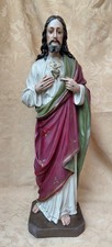 Herz Jesu Figur Gips 61 cm um 1900 Jesus Christus