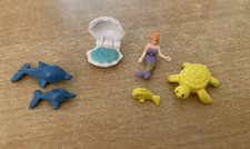 Polly Pocket Mini - Meerjungfrau Muschel Delphin Fisch Schildkröte selten rare