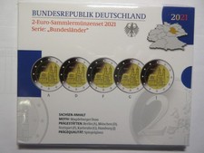 2-Euro-Münzen-Set 2021 "Sachsen-Anhalt" PP, in Folie + Original-Sammelbox !!!