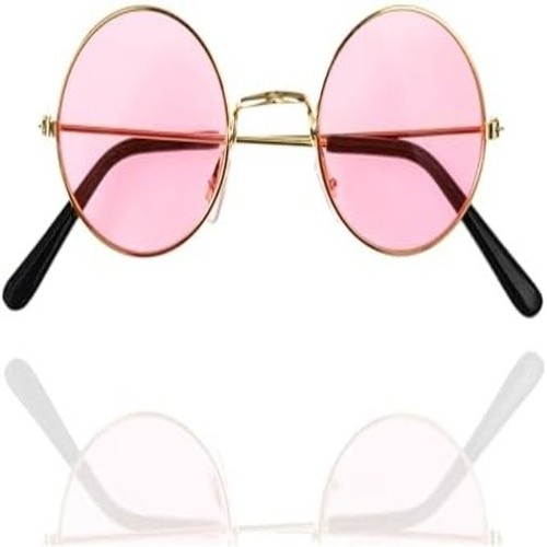 Hippie brille pink - hippie, rund