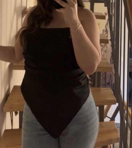 Zara schwarzes satin bandeau