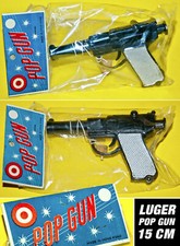 LUGER POP GUN KUNSTSTOFF KORK KNALLPISTOLE 1970er WUNDERTÜTE MANURBA HEINERLE