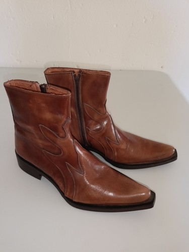 Cowboystiefel leder flammen - cowboystiefel,