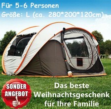 5-6 Personen Campingzelt Familiezelt Automatik Sekundenzelt Wurfzelt Weihnachten