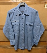 ORIGINAL VINTAGE US NAVY UNIFORM CHAMBRAY SHIRT WOMAN UTILITY BLUE NEUWERTIG! 16 X 29
