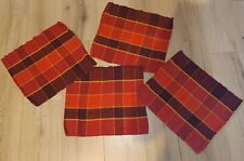 4x Tisch-Set Platzset Platzuntersetzer Baumwolle gestreift 40x34 cm Rot Orange 