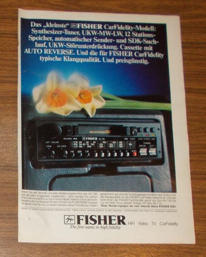 Seltene werbung vintage fisher - seltene,