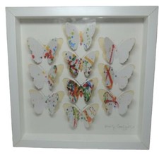 Schattenbox Schmetterlinge Deko Rahmen Ikea Olunda 30 x 30 cm Dekoration 