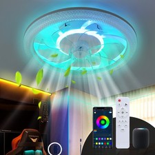 RGB LED Ventilator Dimmbar Deckenlampe Leiser Deckenventilator mit Fernbedienung