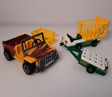 Vintage Playmobil Geobra Safari Jeep Zoo Fahrzeug und Anhänger - Konvolut