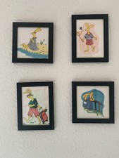 4 Gemälde Zeichnung Grafik