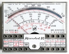 ICE Microtest 80 analog. Multimeter, geprüft, TOP-Zustand, um 1974, + Anleitung