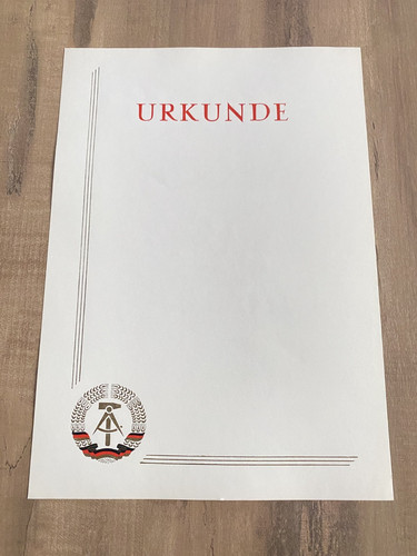 Ddr originale urkunde - ddr, a4