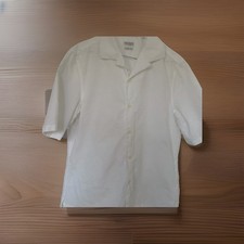 Kurzarmhemd von Brunello Cucinelli, Gr. S, Weiß mit Struktur 