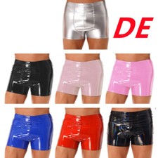 DE Herren Wetlook Boxershorts Metallic Ledershorts Retroshorts Hotpants Clubwear
