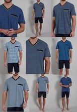 GÖTZBURG Herren Schlafanzug kurzarm blau Shorty Pyjama Gr. 52-58 versch. Dessins