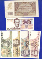 Polen Banknoten 1940 +1982 +