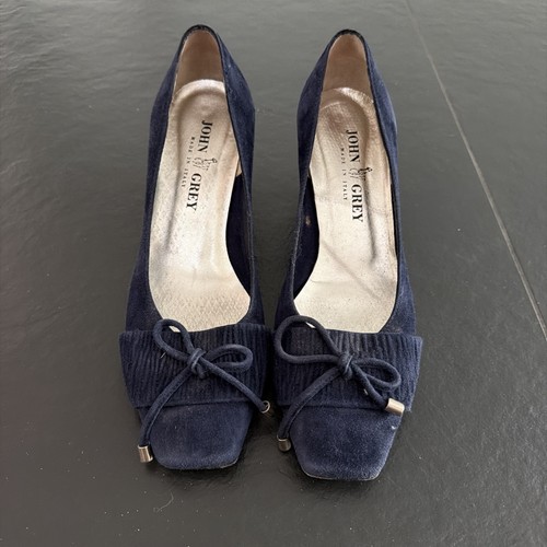 Pumps leder blau - john, grey