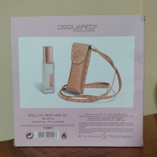 DSQUARED2 SHE WOOD BOX PARFÜMÖL 7ml ROLL ON + LEDER PARFÜMHALTER