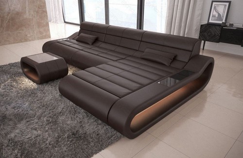 Sofa leder eckcouch ledersofa - leder,