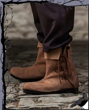 Mittelalter Stulpenstiefel aus Velourleder @  Sonderangebot Leonardo Carbone Ein