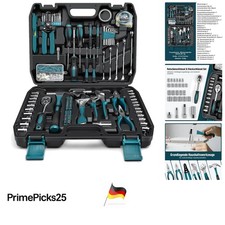 Werkzeugkoffer 281tlg Blau Stahl-Gummi Handwerks-Set for DIY Reparatur