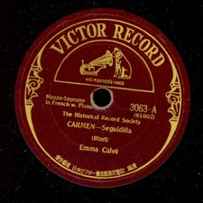 EMMA CALVÉ "Carmen" Sequidilla /JEANNE GERVILLE-RÉACHE 78' Schellackplatte S8954