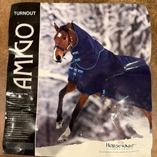 Horseware Ireland Weidedecke Amigo Bravo 12 Navy/Light-Blue 1200D mit Halsteil