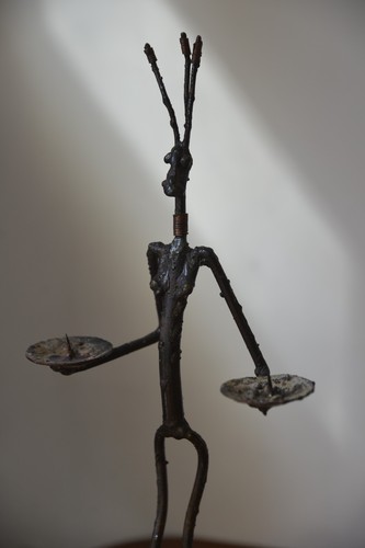 Skulptur metall kerzenhalter - skulptur,