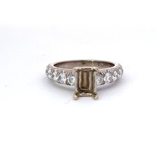 18k Weißgold 0,80ctw Französisch Gefasster Diamant 6,0x4,5mm Halbfassung Ring